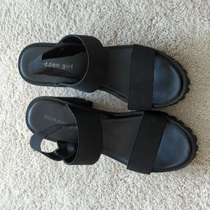 Madden Girl Black Chunky Sandals